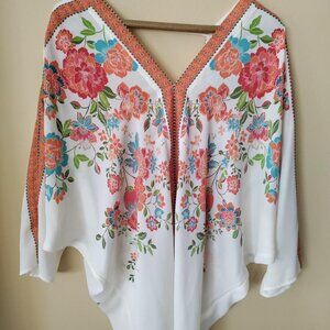 Pop over Floral Tunic Top